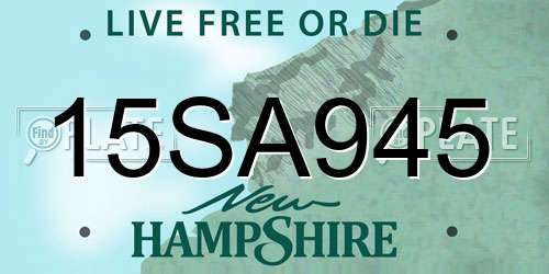 15SA945 New Hampshire License Plate