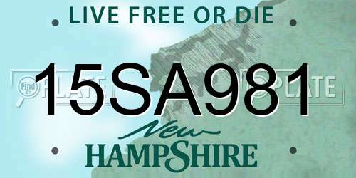 15SA981 New Hampshire License Plate