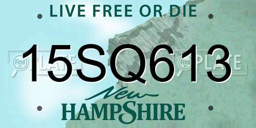 15SQ613 New Hampshire License Plate