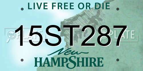 15ST287 New Hampshire License Plate