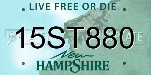 15ST880 New Hampshire License Plate