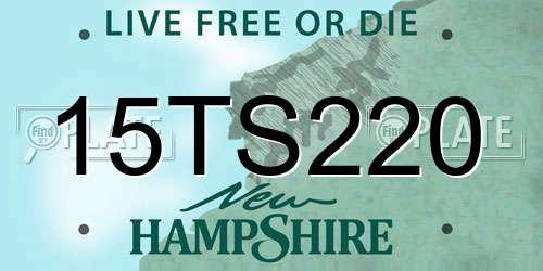 15TS220 New Hampshire License Plate