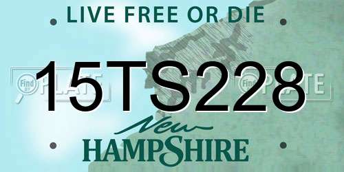 15TS228 New Hampshire License Plate
