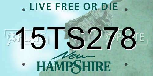 15TS278 New Hampshire License Plate