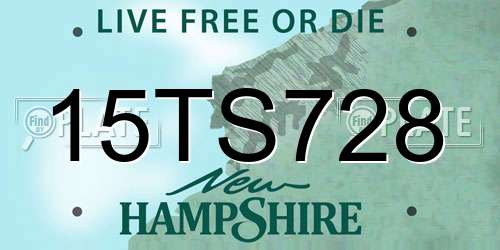 15TS728 New Hampshire License Plate