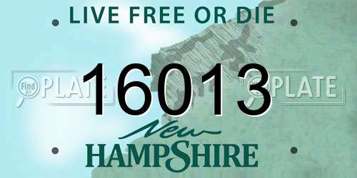 16013 New Hampshire License Plate