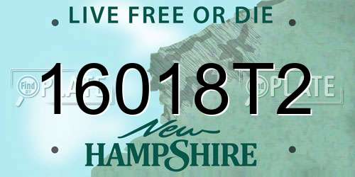 16018T2 New Hampshire License Plate