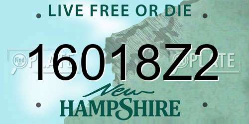 16018Z2 New Hampshire License Plate