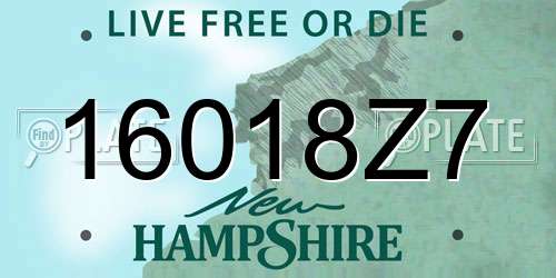 16018Z7 New Hampshire License Plate