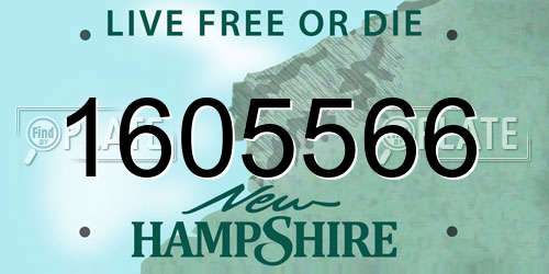 1605566 New Hampshire License Plate