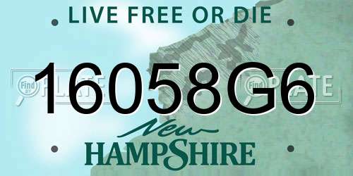 16058G6 New Hampshire License Plate