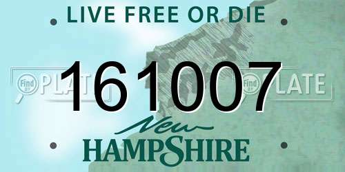 161007 New Hampshire License Plate
