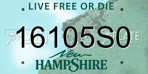 16105S0 New Hampshire License Plate