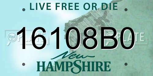 16108B0 New Hampshire License Plate