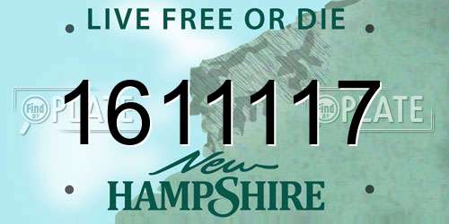1611117 New Hampshire License Plate