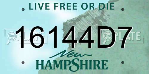 16144D7 New Hampshire License Plate