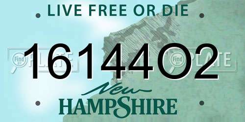 16144O2 New Hampshire License Plate