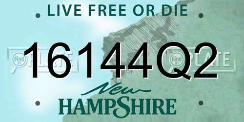 16144Q2 New Hampshire License Plate