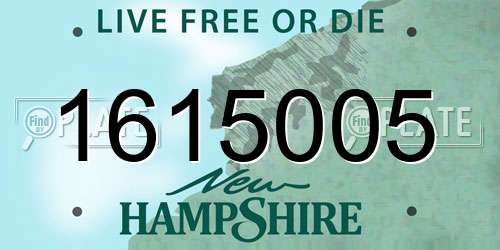 1615005 New Hampshire License Plate