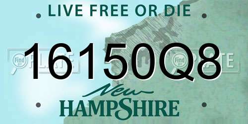 16150Q8 New Hampshire License Plate