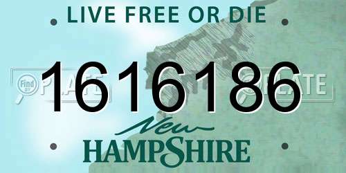 1616186 New Hampshire License Plate