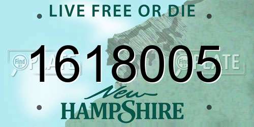 1618005 New Hampshire License Plate