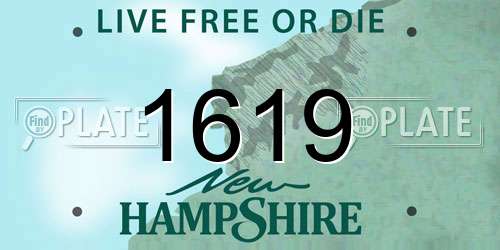 1619 New Hampshire License Plate