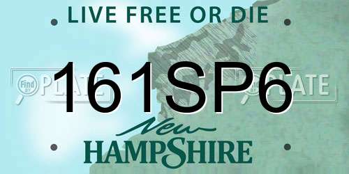 161SP6 New Hampshire License Plate