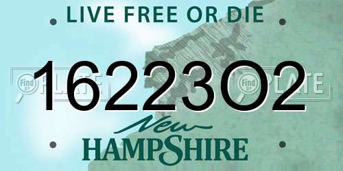 16223O2 New Hampshire License Plate