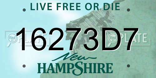 16273D7 New Hampshire License Plate