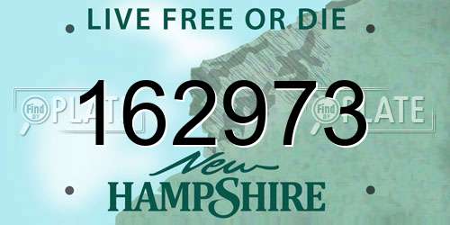 162973 New Hampshire License Plate