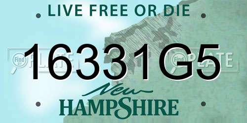 16331G5 New Hampshire License Plate