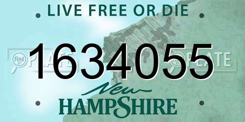 1634055 New Hampshire License Plate