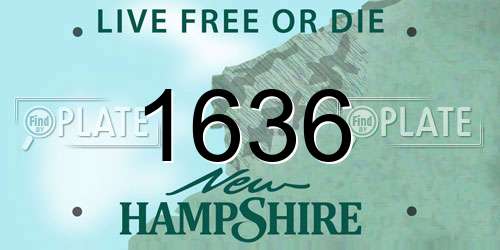 1636 New Hampshire License Plate