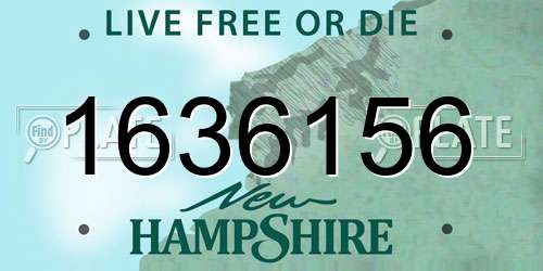 1636156 New Hampshire License Plate