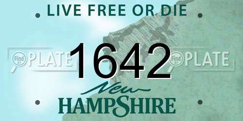 1642 New Hampshire License Plate