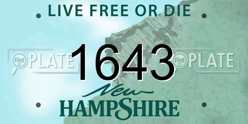 1643 New Hampshire License Plate