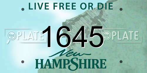 1645 New Hampshire License Plate