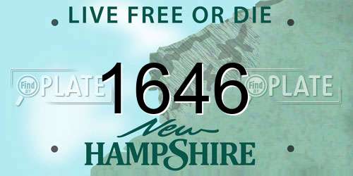 1646 New Hampshire License Plate