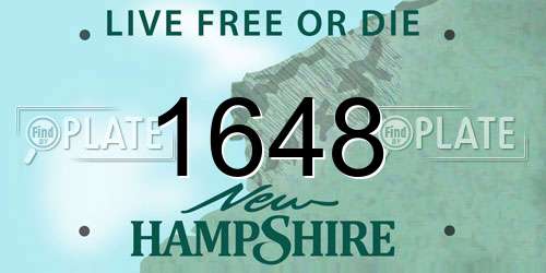 1648 New Hampshire License Plate