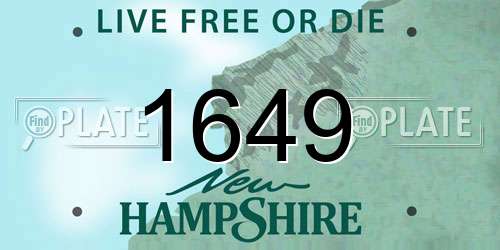 1649 New Hampshire License Plate