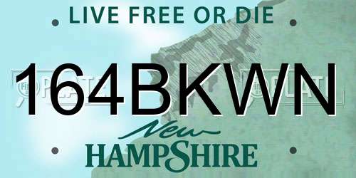 164BKWN New Hampshire License Plate