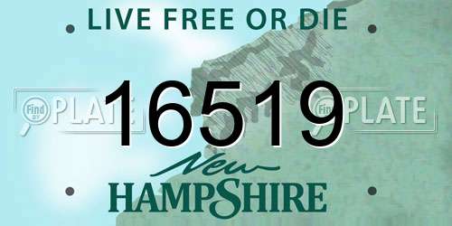 16519 New Hampshire License Plate