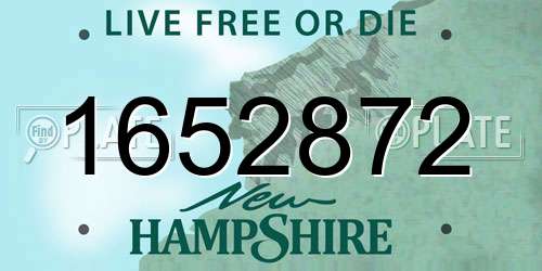 1652872 New Hampshire License Plate