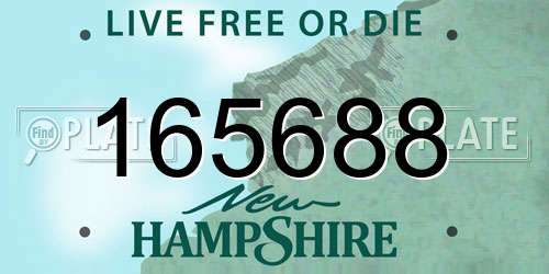 165688 New Hampshire License Plate