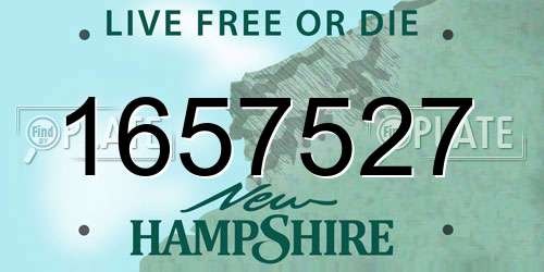 1657527 New Hampshire License Plate