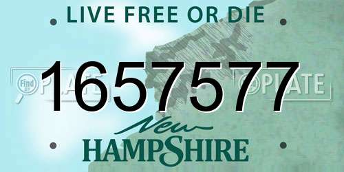 1657577 New Hampshire License Plate