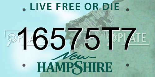 16575T7 New Hampshire License Plate