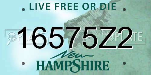 16575Z2 New Hampshire License Plate