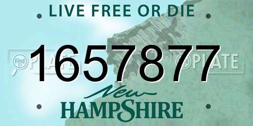 1657877 New Hampshire License Plate